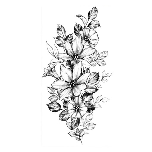 Dočasné vodotěsné tetování 9,6 x 19 cm Jemný květinový vzor Dámská tělová ozdoba Nalepovací tetování na kůži Elegantní design provedení 29