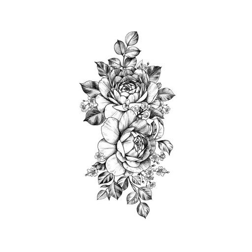 Dočasné vodotěsné tetování 9,6 x 19 cm Jemný květinový vzor Romantické nalepovací tetování Elegantní tělová ozdoba Snadná
