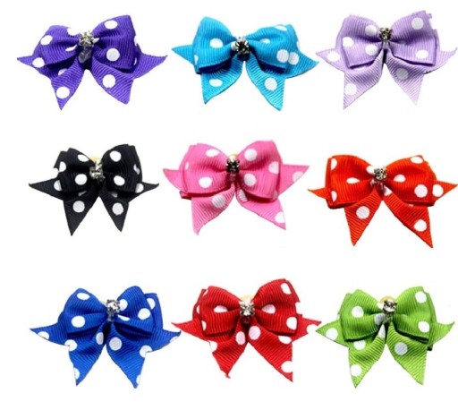 Dog Hair Ties with Bow 10 pcs C852