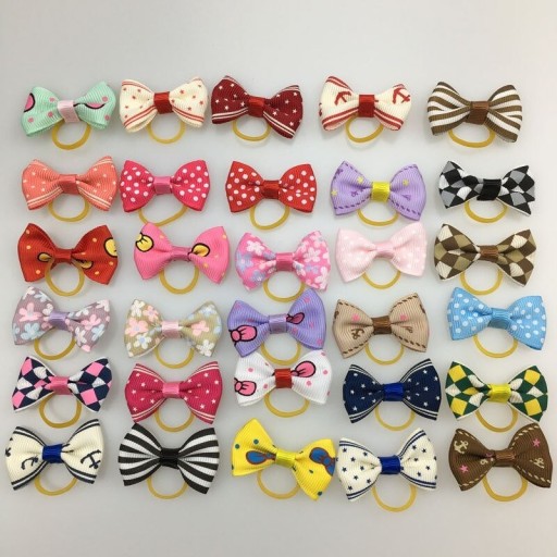 Dog Hair Ties with Bow 20 pcs