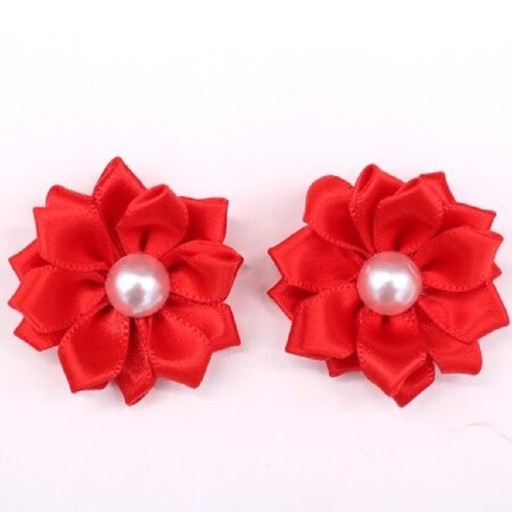 Dog Hair Ties with Flower 2 pcs