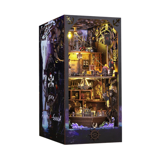Domek dla lalek 11,5 x 18 x 24,5 cm DIY 3D Drewniany model z oświetleniem LED Miniaturowy zestaw mebli Domek ręcznie robiony Dekoracja