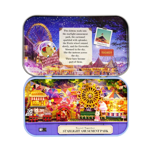 Domek dla lalek DIY 3D Drewniany zestaw z meblami Uroczy model w pudełku Domek dla lalek Dekoracja zabawka Prezent do majsterkowania