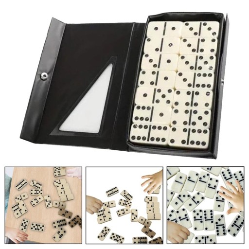 Domino-setti kannettavassa kotelossa 9 x 15 cm Domino-peli lapsille ja aikuisille Perinteinen juhlapeli Käytännöllinen pakkaus matkalle
