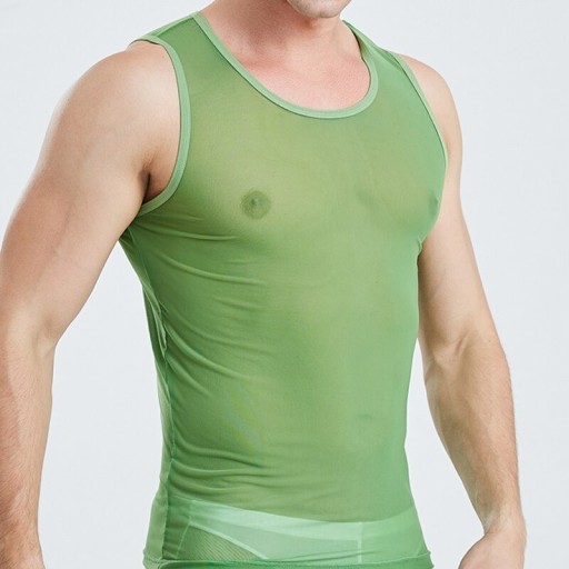 Doorschijnend tanktopje voor heren T1972