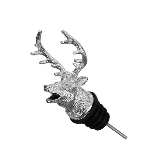 Dop de vin cu dozator 103 × 28 mm cap de cerb metalic sticla duză dozator ulei dop de plută bar decorare bucătărie instrument
