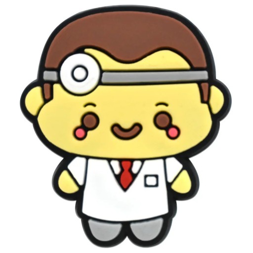 Doplněk na crocsy doktor 2–3 cm PVC barevná ozdoba do bot zdravotnický motiv postavička lékaře dekorace obuvi crocs