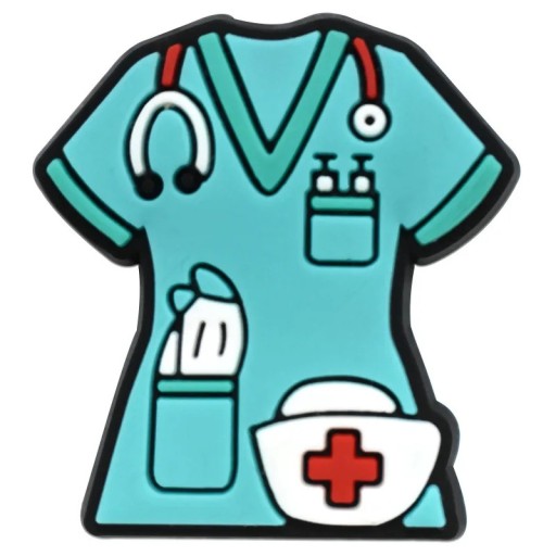 Doplnic pentru crocsy costum de doctor 2–3 cm PVC decorativ medical albastru pentru încălțăminte decorare crocs