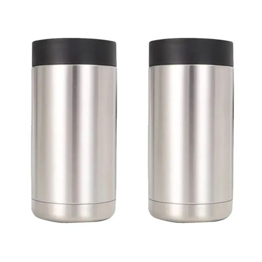 Doppelwandige Edelstahlhülle für Dosen und Flaschen Kühl-Thermoisolationsset 2 Stück Volumen 500 ml Größe 7,8 x 17,2 x 7,8 cm für Bier und Getränke
