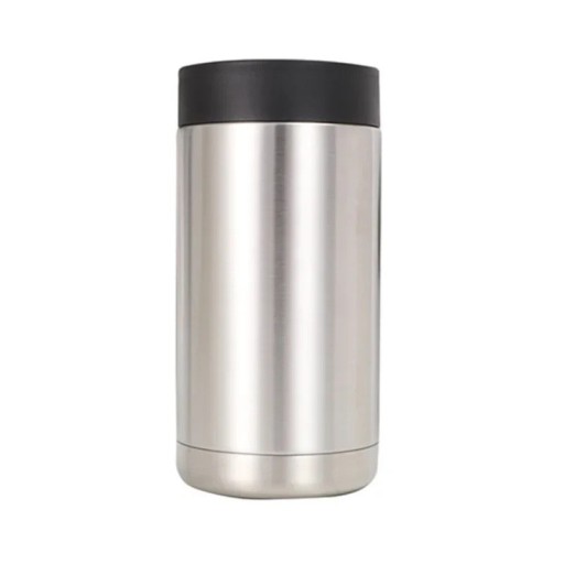 Doppelwandiger Edelstahlbehälter für Dosen und Flaschen kühlend isolierend mit Deckel Volumen 500 ml Größe 7,8 x 17,2 x 7,8 cm für Bier und Getränke