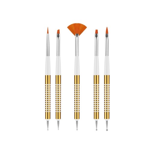 Dotting Tool with Brush for Nail Decoration 5 pcs