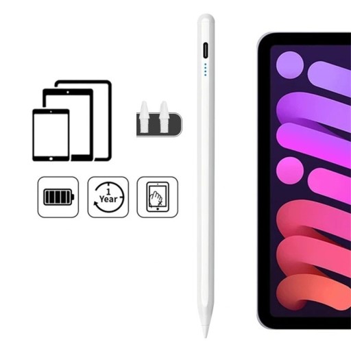 Dotykové pero pre iPad 6 7 8 9 10 Mini 5 6 Air 3 4 5 Pro 3 4 5 6 Kompatibilné so zariadeniami 2018–2022 Nabíjacie s výmennými hrotmi