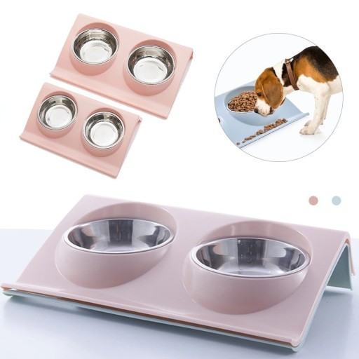 Double gamelle pour chiens et chats C789