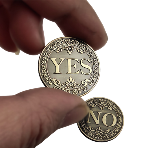 Double-Sided Metal Coin 2.5 cm with Yes and No Inscriptions on Each Side Decision-Making Coin Yes and No Collectible Gold-Plated Coin