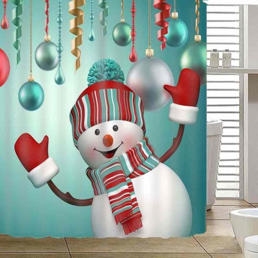 Douchegordijn met kerstmotief