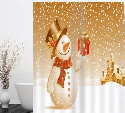 Douchegordijn met kerstmotief