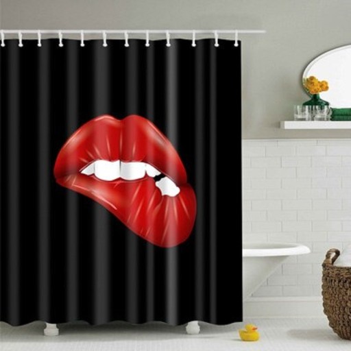 Douchegordijn met lippen