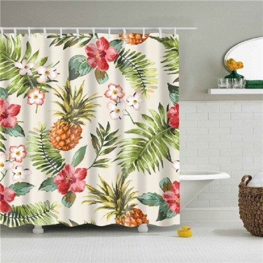 Douchegordijn met plantenmotief