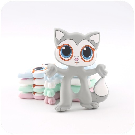 Doudou en silicone en forme de chat J874