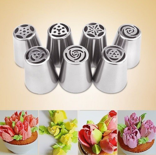 Douilles à décorer pour gâteaux - 7 pcs