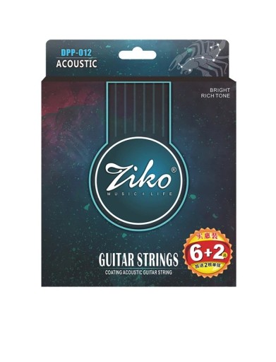 DPP-012 Snaren Set voor Akoestische Gitaar Zeskantige Stalen Kern Fosforbrons Winding Duurzame Snaren met Helder Warm Toon