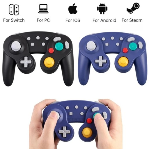 Draadloze controller in GameCube-stijl met Turbo-functie, vibratiefeedback en console-wake-up, compatibel met pc en Nintendo Switch