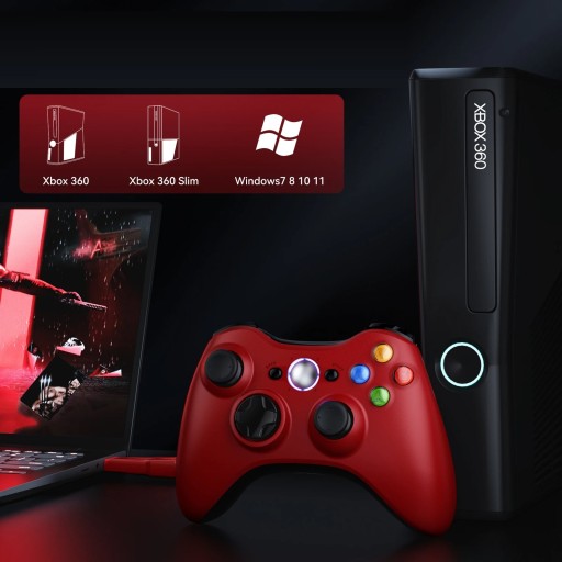 Draadloze gamecontroller voor XBOX 360 met USB-ontvanger Compatibel met Windows XP 7 10 Ondersteunt AA-batterijen en USB-voeding