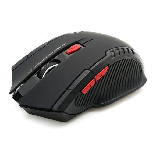 Draadloze gaming muis 2000 DPI met USB ontvanger 2,4 GHz Bereik 10 m Twee zijknoppen en DPI-knop Op batterijen 2x AAA 11,5 x 7 x 3,8 cm