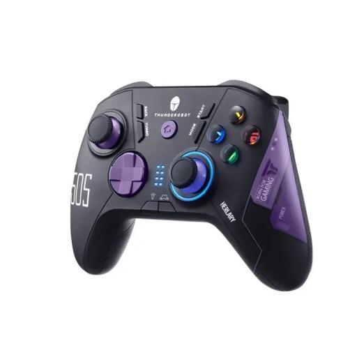 Draadloze gamingcontroller blauwpaars voor PS5/PC Hall effect RGB verlichting 1000 Hz programmeerbare knoppen
