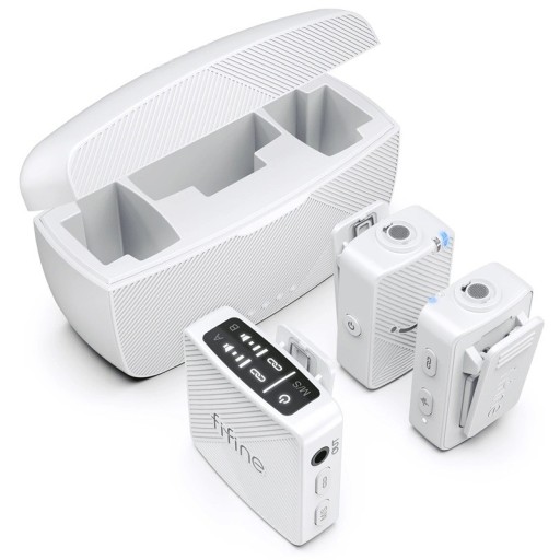 Draadloze lavaliermicrofoon set 2 stuks met ontvanger 48 kHz en 16 bit bereik 50 m batterijduur 30 uur met oplaadcase voor vlogs