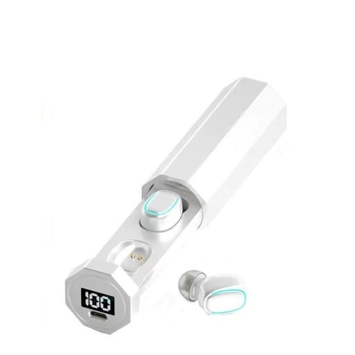 Draadloze oordopjes met bluetooth 5.1 Levensduur 5 tot 6 uur Oplaadcase met display Bereik 10 m Frequentiebereik 20 Hz tot 20 kHz