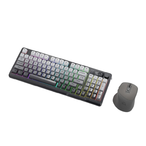 Draadloze toetsenbord en muis M96 Screen Kit ZIYOULANG Bluetooth 38,5x14,5x4cm PBT zwartgrijze set voor PC laptop
