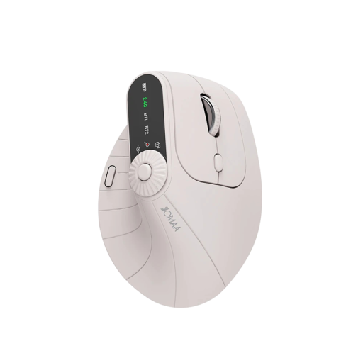 Draadloze verticale muis met LED-display Bluetooth 2.4G oplaadbare optische met draaiknop functie ergonomisch voor werk