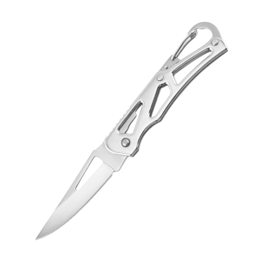 Draagbaar keukenmes 14x6,1x7,9 cm van roestvrij staal met sleutelhanger Mini vlees- en fruithakker Schilmesje Ideaal voor op reis