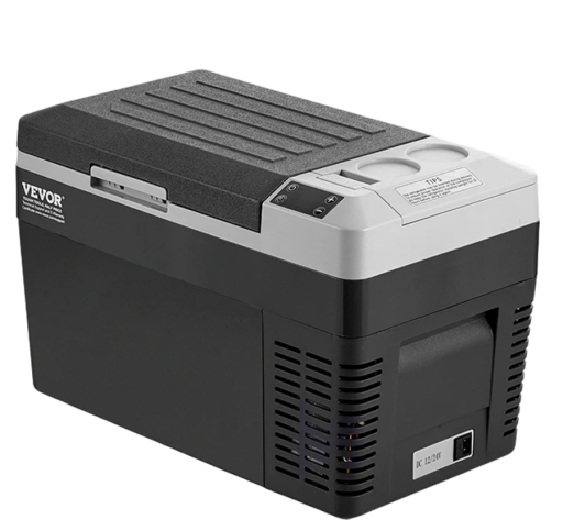 Draagbare koelbox 25 l 586×320×370 mm zwart-grijs compact voor in de auto voor reizen kamperen en langere ritten
