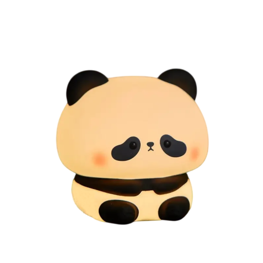 Draagbare nachtlamp in de vorm van een panda, 3 helderheidsstanden, oplaadbare 1200 mAh-batterij, schattige ledlamp van ABS-silicone voor de kinderkamer