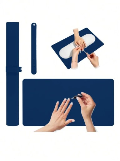 Draagbare opvouwbare nagelmat 60 x 30 cm Zachte microvezel handsteun Waterdicht, vuil- en krasbestendig voor manicure, salon en thuisgebruik