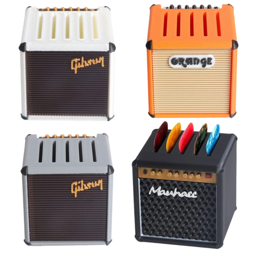 Draagbare plectrumhouder in de vorm van een versterker 5 slots voor plectra Praktische gitaarorganizer Stijlvolle accessoire voor muzikanten en gitaristen