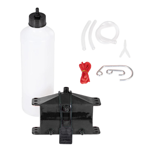 Draagbare set voor het reinigen van fietskettingen met reinigings- en smeermiddel 11,4 × 8,7 × 4,5 cm met slangen en adapters voor onderhoud