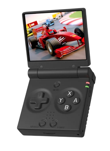Draagbare spelconsole opvouwbare constructie 2.8" IPS scherm 64GB geheugen 5000 spellen WiFi retro gaming pocketconsole