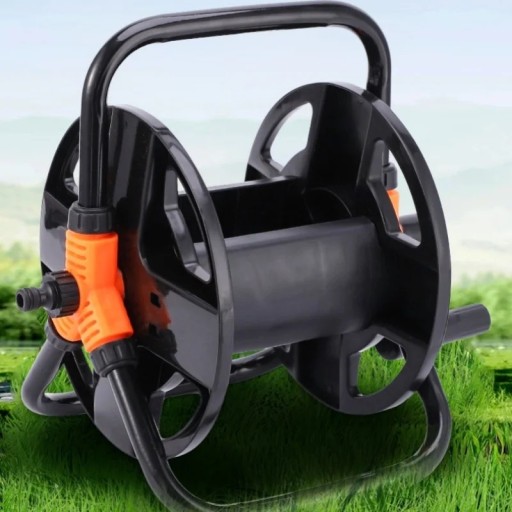 Draagbare tuinslanghaspel plastic compacte slanghouder met handmatige oprolling voor beregening