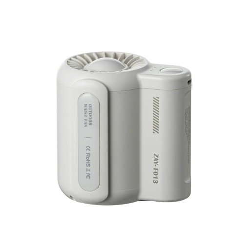Draagbare USB-tailleventilator onder kleding, mini-elektrische riemclip, kampeerluchtkoeler, 3 windstanden, stille werking