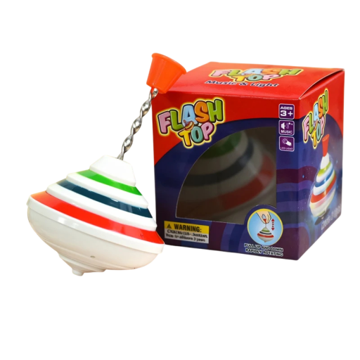 Draaiende tol 10 × 9,5 × 11 cm Verlichte en muzikale draaiende speelgoed voor kinderen Kleurrijke lichteffecten Drukknopactivatie Draaiend plezier voor de kleintjes