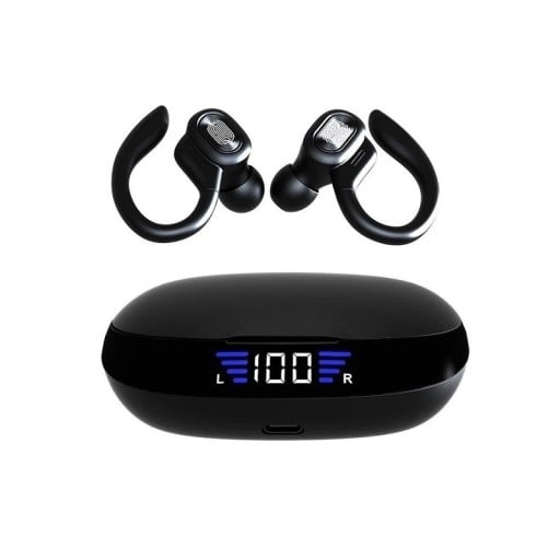 Drahtlose In-Ear-Kopfhörer mit Ohrenhaken Bluetooth 5.0 Ladebox 2600 mAh mit Display und Powerbank-Funktion Frequenz 20 Hz bis 20 kHz