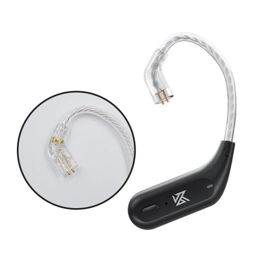 Drahtloses Upgrade-Kabel Bluetooth 5.2 mit C-Pin-Stecker, Gehäuse aus Harz, schwarzes Ladeetui für KZ ZSN ZAS DQ6 und ZS10 Pro Kopfhörer