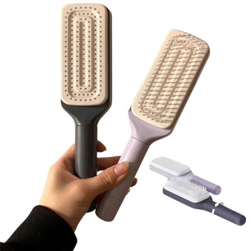 Drehbarer selbstreinigender Haarkamm 24 x 6 x 2,2 cm Massagebürste mit drehbarem Kopf für einfache Reinigung Entwirrungskamm für Frauen