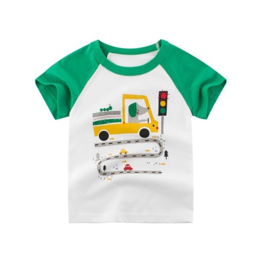 Drenge-T-shirt med bil B1416