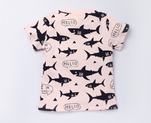Drenge-T-shirt med hajprint J2538