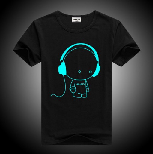 Drenge-T-shirt med selvlysende print J676