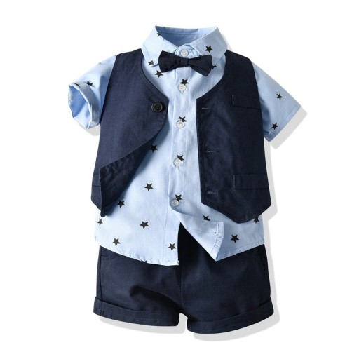 Drengeskjorte, vest og shorts L1695